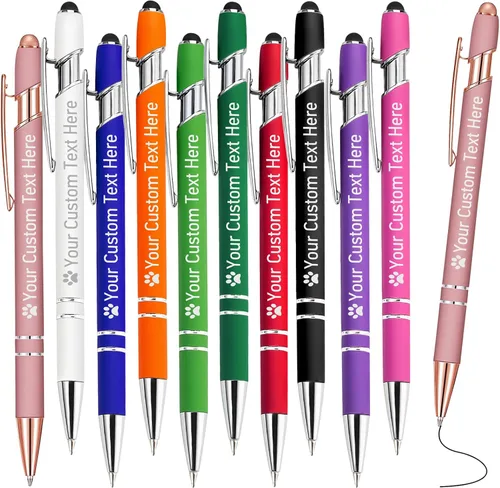 Miniatura 89 de STREADVE Bolígrafos personalizados personalizados con nombre grabado, logotipo, texto, bolígrafos de escritura suave, regalo personalizado para Negro