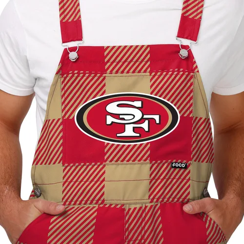 Miniatura 4 de FOCO NFL mens Nfl Team Logo Plaid Bib Overalls