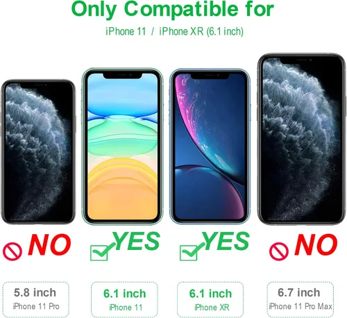 Miniatura 2 de Arae Protector de pantalla para iPhone Xr/iPhone 11, vidrio templado HD, antiarañazos, funciona con la mayoría de las fundas, 6.1 pulgadas, paquete