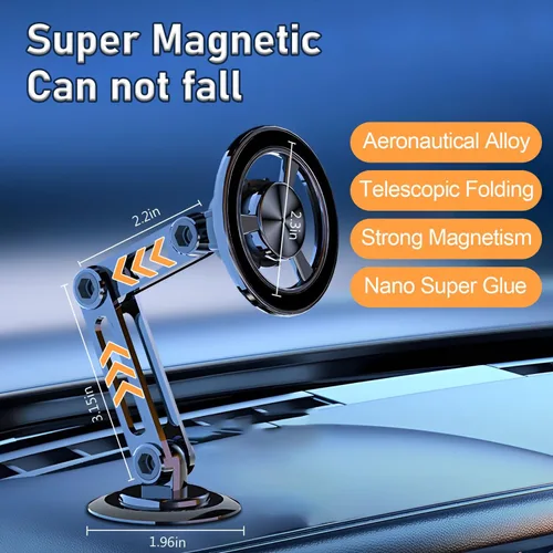 Miniatura 6 de Soporte magnético universal de 360° PRO para teléfono celular, soporte magnético plegable de aleación para teléfono celular para automóvil