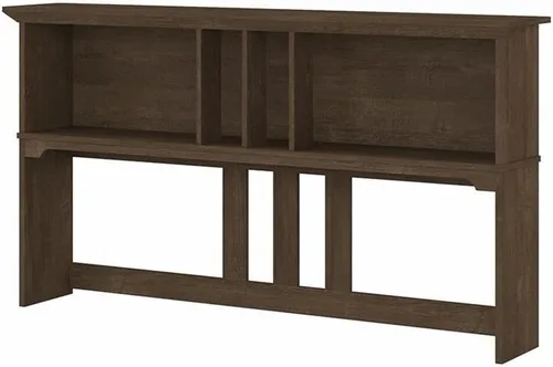Bush Furniture Salinas Hutch, accesorio de escritorio con estante de almacenamiento para oficina en casa, 60 W, marrón ceniza