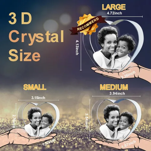 Miniatura 3 de Novgarden Foto de cristal 3D, regalos personalizados para el día de la madre, regalos conmemorativos para mujeres y ella en cumpleaños, aniversario