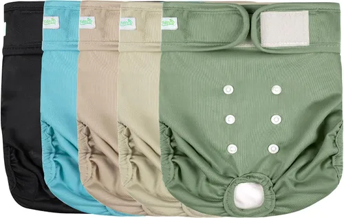 Miniatura 7 de wegreeco Pañales lavables para perros (paquete de 3), pañales para perros hembras altamente absorbentes para cachorros en celo, período