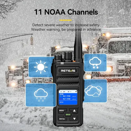 Miniatura 5 de Retevis NR30S Radio de 2 vías de largo alcance, IP67 radios bidireccionales impermeables con micrófono, cancelación de ruido, 2800 mAh, llamada