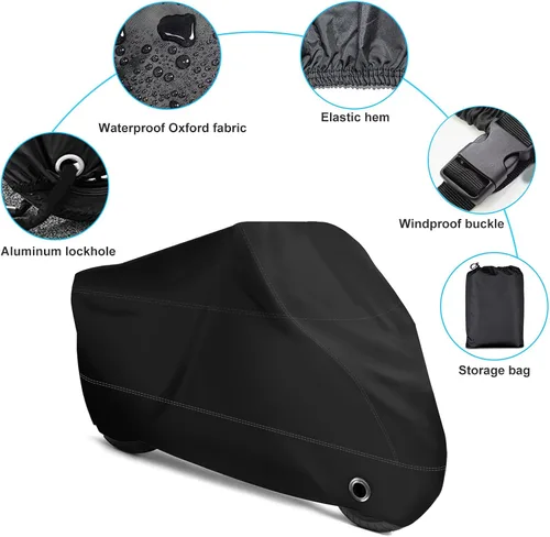 Miniatura 2 de XYZCTEM Funda para motocicleta – Bolsa de almacenamiento impermeable para exteriores, hecha de material Oxford, se adapta a todos los motores