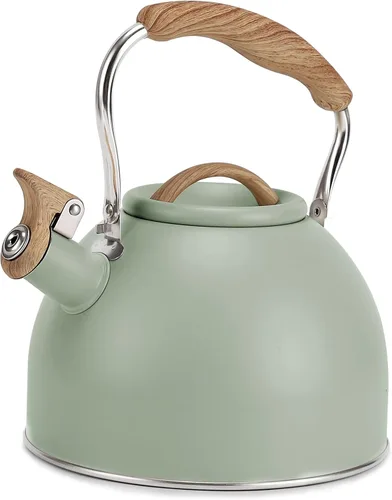 Miniatura 13 de Tetera, Vegoran Tetera Silbante de 100 OZ / 3 Litros, Teteras para Estufa de Acero Inoxidable Grado Alimenticio con Mango Plegable