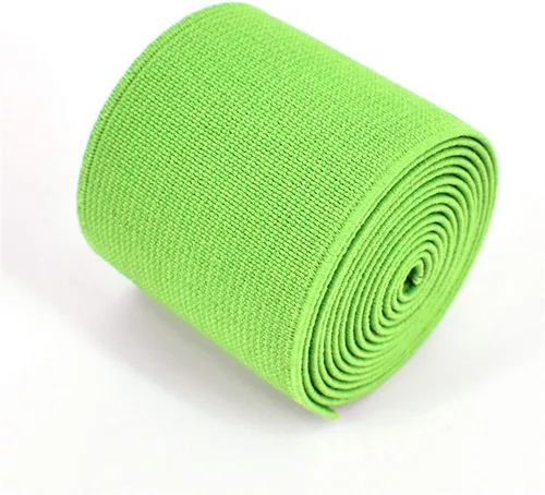 Miniatura 12 de 1 rollo de cordón elástico plano de 1.5 pulgadas de ancho por 3 yardas de banda elástica sarga de doble cara (#1 Blanco)