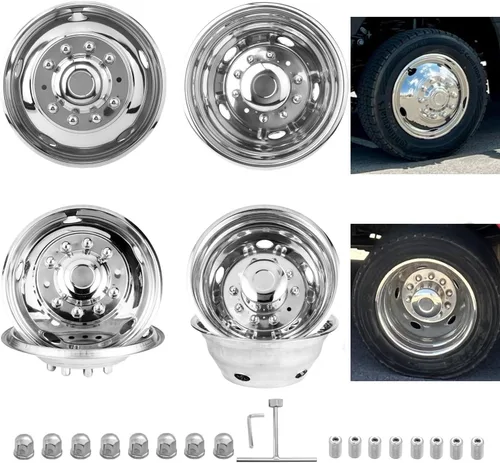 Miniatura 8 de Simulador de rueda de 16 pulgadas para Dodge 2007-2025, Mercedes y Freightliner Sprinter Van, 4 tapacubos protectores impermeables a presión de 6