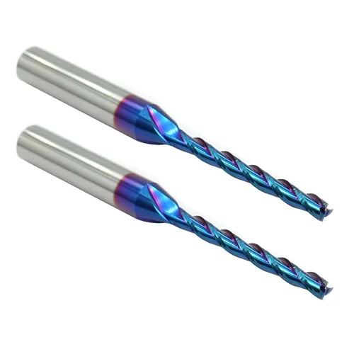 Miniatura 7 de Broca de enrutador CNC, 3 flautas de 1/8 de pulgada de diámetro de corte de 1/4 pulgadas, mango de 1/4 pulgadas, molino de extremo de carburo sólido
