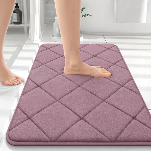 Miniatura 18 de OLANLY Tapete de baño de espuma viscoelástica de 24 x 16 pulgadas, ultra suave y absorbente, lavable a máquina, cómodo tapete de baño para suelo