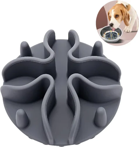 Miniatura 2 de Inserto de alimentación lenta para perros y gatos, 3 tamaños de silicona de grado alimenticio, antiasfixia, diseño de ventosa antideslizante, se