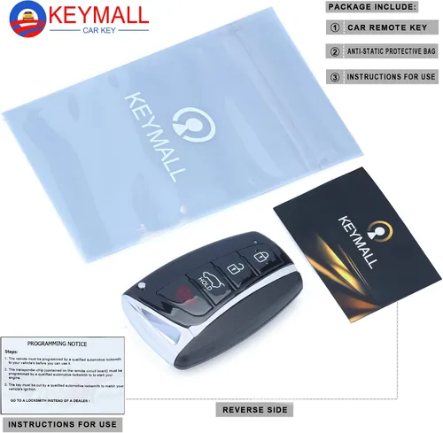 Miniatura 7 de Keymall Reemplazo de llavero remoto de entrada sin llave para Hyundai Santa Fe 2013 2014 2015 2016 2017 2018 315MHz 4 botones