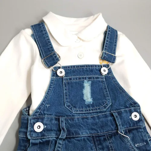 Miniatura 10 de Conjunto de pantalones de jean para bebés y niños pequeños