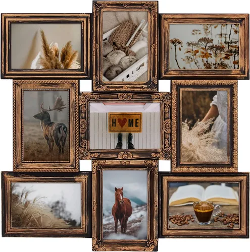 Miniatura 14 de J.M.Deco 12 marcos de fotos de collage de apertura para decoración de pared, juego de marcos de fotos de 4 x 6 pulgadas para decoración