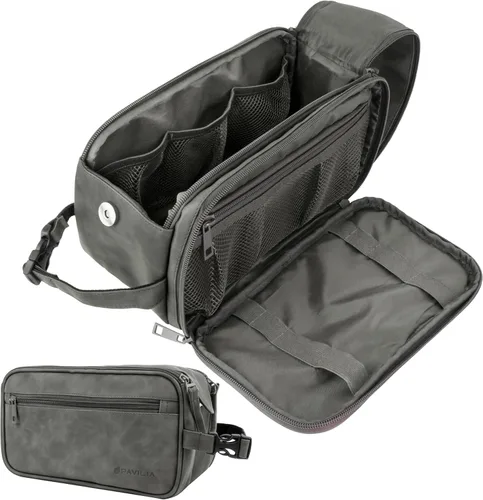 Miniatura 16 de PAVILIA - Neceser para hombre, kit de afeitado para viaje, neceser de viaje para hombres, organizador de artículos de aseo para el cuidado personal