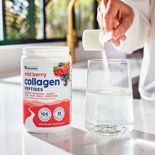 Miniatura 7 de NativePath Péptidos de colágeno - Colágeno hidrolizado tipo 1 y 3. Polvo de proteína keto y paleo alimentado con pasto para cabello, piel, uñas