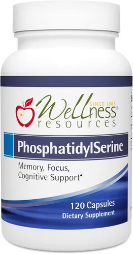 Wellness Resources Fosfatidilserina Fuente de girasol sin soja (100 mg, 120 cápsulas) Sin OMG, vegano..