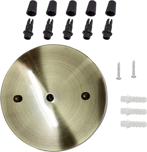 Miniatura 9 de Kit de luces para techo de techo, placa de techo negra de 6 pulgadas, accesorios de luz colgante + 5 conectores negros para alivio de tensión