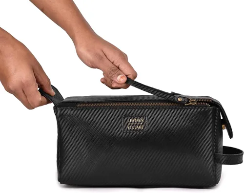 Miniatura 5 de LEATHER VILLAGE Kit Dopp 2, Negro carbón