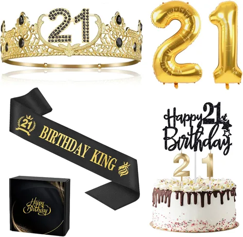 Miniatura 36 de Regalos de cumpleaños número 17 para niño, decoraciones de cumpleaños número 17 para niños, suministros de decoración de fiesta, incluyendo corona