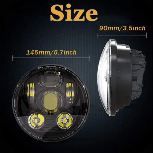 Miniatura 6 de SKTYANTS Faro delantero LED de 5 3/4 5.75 pulgadas para motocicleta, haz alto y bajo con cubeta de carcasa de 5.75 pulgadas compatible con FXWG