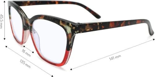 Miniatura 5 de Gafas de lectura de dos tonos azul de gran tamaño para mujer, para lucir elegante, marcos de anteojos de lectura de gran tamaño para mujer, anteojos