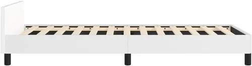 Miniatura 8 de vidaXL Base de cama de piel sintética, estilo escandinavo, soporte de listones, no necesita somier, sin colchón, fácil montaje, cama individual