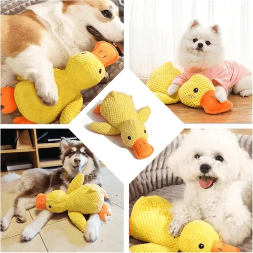 Miniatura 6 de Juguete de pato para perro, juguete para perros de pato charlatán, juguete de patito amarillo que calma a los perros, de larga duración atrae