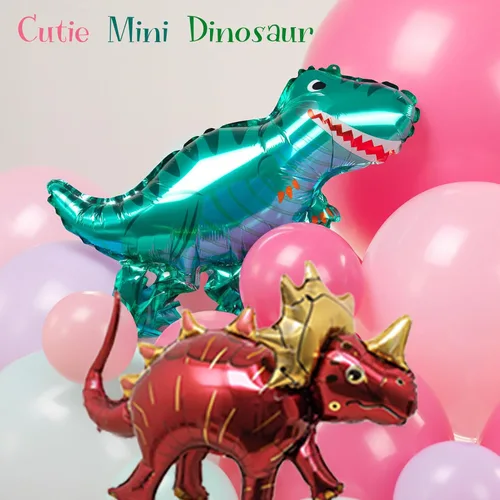 Miniatura 5 de Kit de arco de guirnalda de globos de dinosaurio rosa con globo de dinosaurio rosa pastel, morado, verde azulado y globo de dinosaurio de aluminio