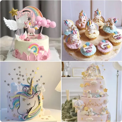 Miniatura 9 de ZiXiang - Moldes de silicona con diseño de unicornios, orejas de cuerno, rosa, flor, arco iris, fondant, para decoración de pasteles, decoración