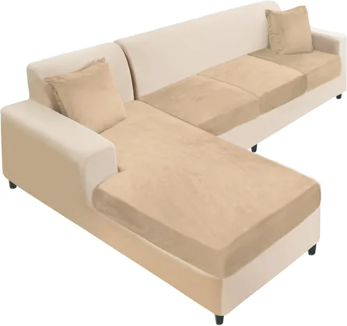 Miniatura 65 de NAISI Fundas de cojín para sofá de 3 piezas de terciopelo elástico, fundas suaves para asientos de sofá o respaldos, fundas individuales suaves
