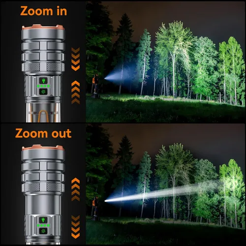 Miniatura 4 de Linternas de camping ADDplus, linterna recargable súper brillante de 90000 lúmenes y 5000mAh con 11 modos, linterna LED ajustable impermeable