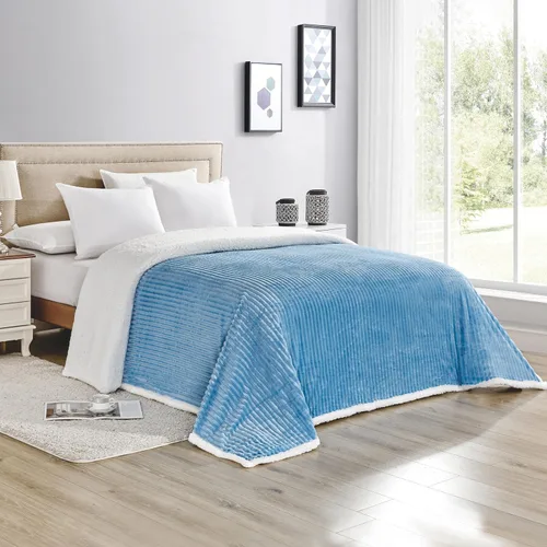 Miniatura 11 de Elegant Comfort Manta reversible de pana sherpa, peso medio y súper afelpada, manta de franela suave, mullida y afelpada, microgamuza, patrón de Gris