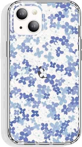 GYZYA Funda transparente para iPhone 14 y iPhone 13 de 6.1 pulgadas con diseño de patrón, funda protectora delgada de TPU + parachoques a prueba de