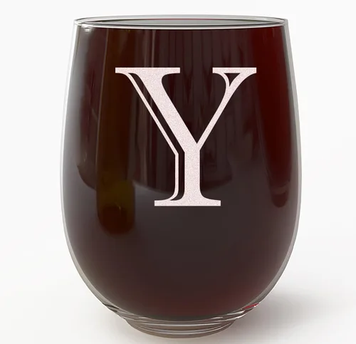 Miniatura 24 de Copa de vino grabada con monograma de 17 onzas sin tallo (letra A) A-Z, regalos personalizados para mujeres, copas de vino personalizadas, regalo