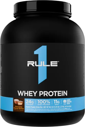 Miniatura 9 de Rule 1 Proteins Proteína de suero – 0.85 oz de proteína de acción rápida de fuentes de suero de leche con EAA y BCAA naturales para la recuperación