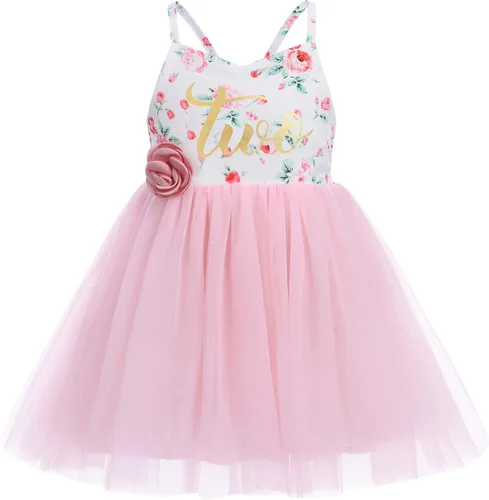 Disfraz de princesa de tul floral para niñas y bebés, con diadema brillante para fiesta de té, para sesión de fotos
