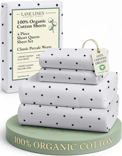 Miniatura 170 de LANE LINEN Sábanas 100% algodón orgánico para cama tamaño King, sábanas de percal suave, transpirables, de lujo, estilo hotelero, lavables a 09