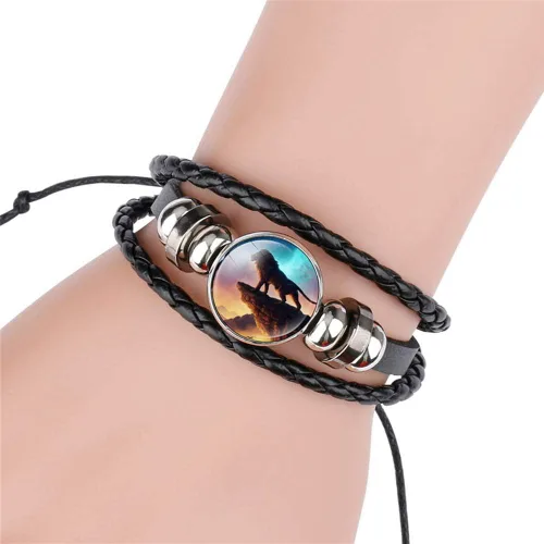 Miniatura 4 de Pulsera ajustable de cuero trenzado de león, pulseras de abalorios, gran regalo para mujer
