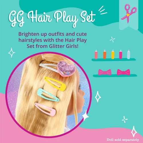 Miniatura 3 de Glitter Girls Accesorios para muñecas de 14 pulgadas – Set de juego de pelo – Accesorios de peinado – Juguetes, ropa y accesorios para niñas de 3