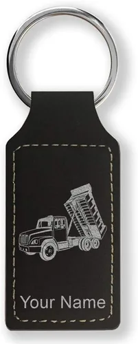 Miniatura 26 de LaserGram Llavero rectangular, camión volquete, grabado personalizado incluido