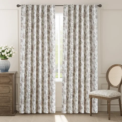 Miniatura 30 de jinchan Cortinas Opacas Florales para Dormitorio, 63 Pulgadas de Largo Cortinas Opacas con Estampado de Flores, Estilo Campo Francés con Pestañas