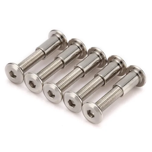 Miniatura 5 de 30 piezas M6 - Kit de conectores de junta de muebles y tuerca de casquillo, uso para pernos de cuna, pernos de cuna hexagonales, tornillos