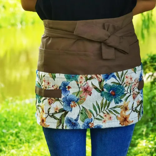 Miniatura 4 de Delantal de jardín para mujer, delantal de servicio lindo, delantal de flora con 8 bolsillos, regalo de San Valentín para mamá, esposa, novia