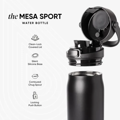 Miniatura 3 de Simple Modern Mesa Sport Botella de Agua con Tapa de Sorbo Cubierta Botella de Acero Inoxidable Aislada de 24oz Compatible con Portavasos