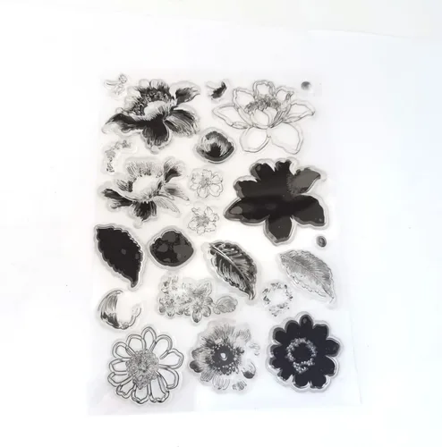 Miniatura 3 de Juego de sellos y troqueles de flores para hacer tarjetas, sellos transparentes y troqueles de corte de metal para álbumes de recortes, suministros
