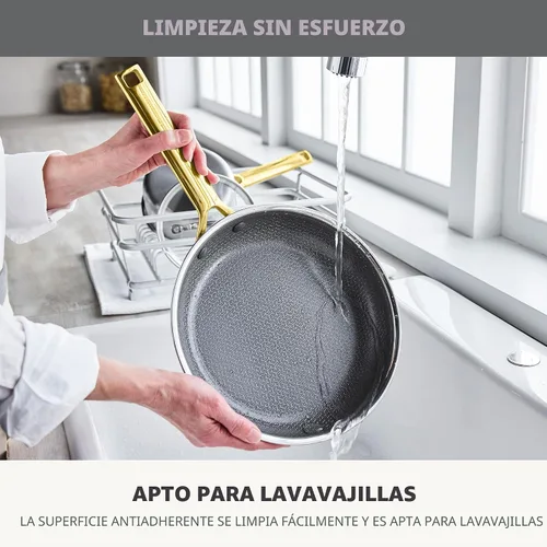 Miniatura 8 de GreenPan Hybrid - Juego de sartenes antiadherentes de acero inoxidable de 9.5 y 11 pulgadas, APEX Tri-Ply Thermobond PFAS, compatibles con inducción