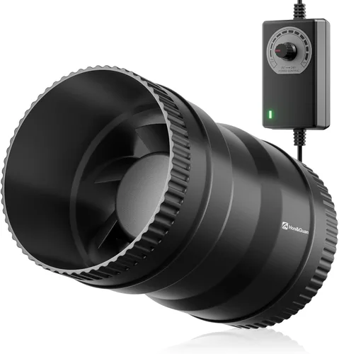 Miniatura 9 de Hon&Guan Ventilador Soplador En Línea de 3 Pulgadas con Controlador de Velocidad 120 CFM con 20W de Potencia Ultra-Baja y Bajo Ruido
