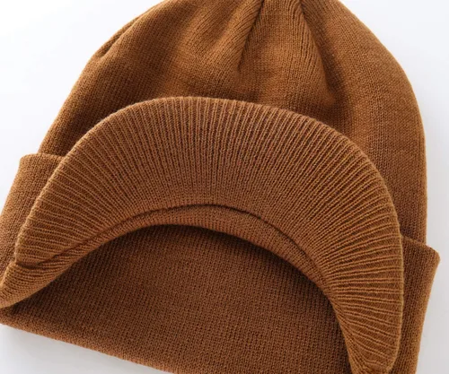 Miniatura 97 de Home Prefer - Gorro de invierno para hombre con visera, cálida y doble punto.