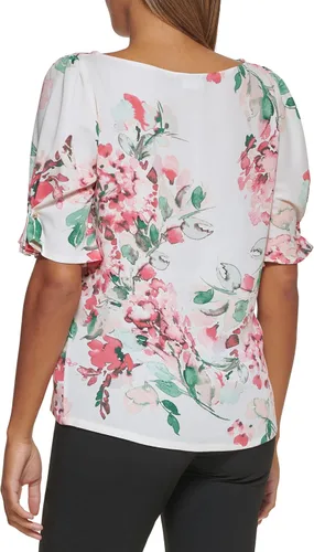 Miniatura 3 de DKNY Camiseta de manga corta abombada con cuello redondo para mujer